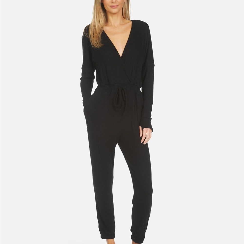 Michael Lauren Black Wrap Jumpsuit